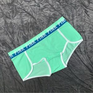NWT Victoria’s Secret PINK Rare Logo Boyshort Shortie Panties Green Medium